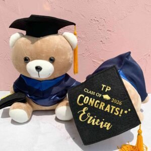 `Personalized Graduation Bear 30cm (Blue Hood)